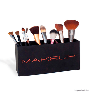 Caixa de aço organizadora de maquiagem trio makeup terracota - geguton