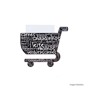 Porta recados para geladeira em formato de carrinho de compras - geguton