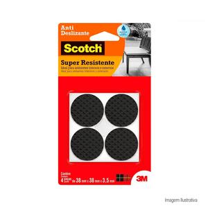 Protetor antideslizante scotch redondo extra grange preto com 4 unidades - 3m