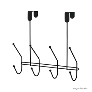 Cabide eclipse de porta 4 gachos black - arthi