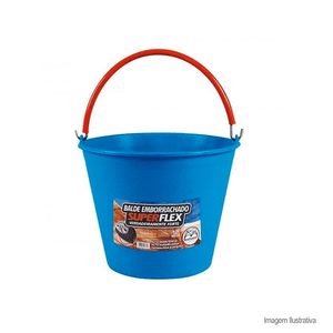 Balde emborrachado superflex 12lts azul - metasul