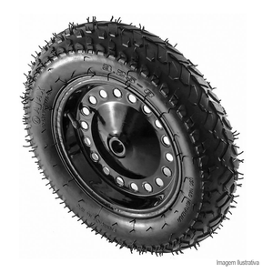 Roda de pneu para carrinho de mão 3,25x8 eixo 1 - ajax