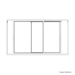 Vitrô de alumínio premium de correr panorâmico 2 folhas sem grade 120x150cm branco - brasil esquadrias