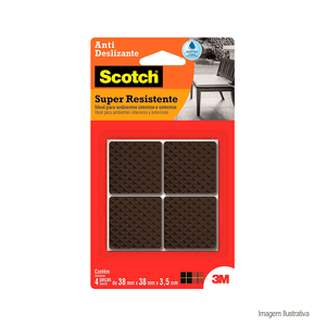 Pretetor antideslizante scotch quadrado grande preto 9 unidades - 3m