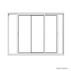 Vitrô de alumínio facility de correr 4 folhas sem grade 120x150cm branco - brasil esquadrias