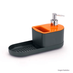 Dispenser detergente/bucha/sabão laranja - arthi