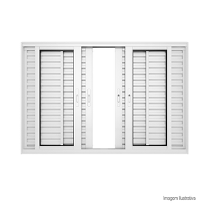 Vaneziana de alumínio premium 6 folhas sem grade 100x150cm incolor branca - brasil esquadrias