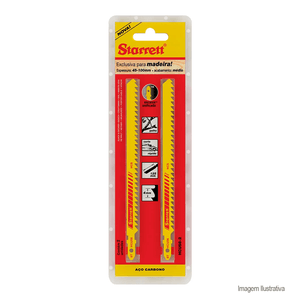 Lâmina de serra tico-tico de aço alto carbono com 02 peças - starrett
