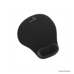 Mouse pad pequeno com apoio ergonômico em gel preto - multilaser