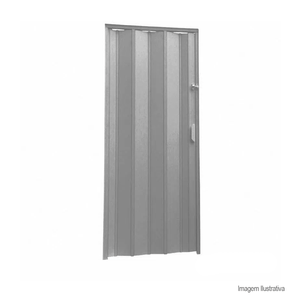 Porta sanfonada 70x210cm cinza - plasflex