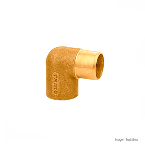 Joelho de cobre latão 22mmx1/2" - universo conexões
