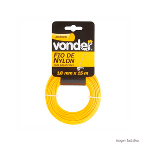 Fio de nylon para cortar grama 1.8x15m - vonder