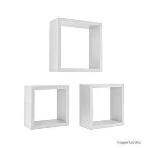 Kit nicho decorare 3 peças branco - prat-k