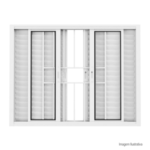 Veneziana de alumínio facility com 6 folhas sem grade 120x120cm branca - brasil esquadrias
