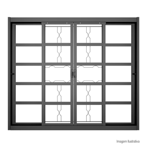 Vitrô universal de correr com divisão ello 100x150cm preto - brasil esquadrias