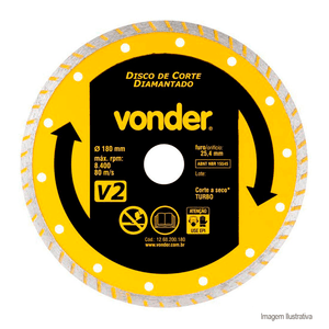 Disco diamantado turbo 110mm v2 - vonder