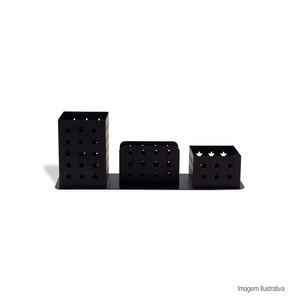 Porta caneta triplo modelo estrelinha - geguton
