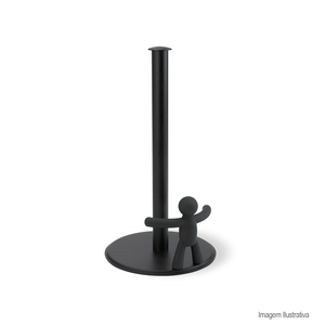 Porta papel toalha buddy preto - umbra