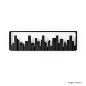 Cabideiro parede skyline preto - umbra