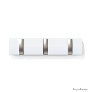 Cabideiro de parede flip com 3 ganchos branco - umbra