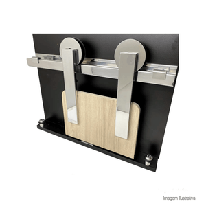 Kit para porta de correr vision alumínio polido 2mts - stanfer