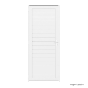 Porta de alumínio premium lambri esquerda 215x94cm branca - brasil esquadrias
