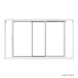 Vaneziana de alumínio premium 2 folhas panorâmico sem grade 120x150cm branca - brasil esquadrias