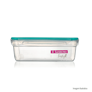 Pote de plástico com travas freshy 2,5l transparente - sanremo