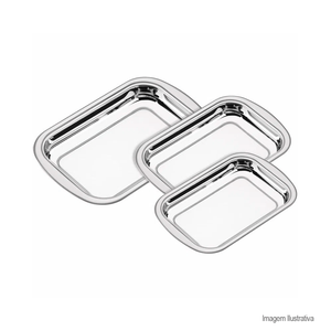 Jogo assadeiras 3 peças aço inox inox tramontina
