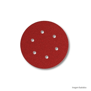 Disco de lixa com velcro 9" 6 furos g220 com 5 unidades - nauber
