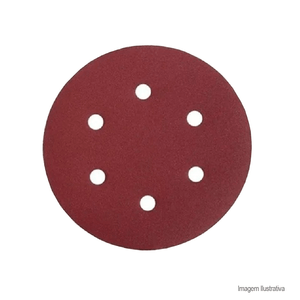 Disco de lixa com velcro 9" 6 furos g150 com 5 unidades - nauber