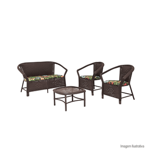 Conjunto navegantes 2 cadeiras 1 namoradeira mais de centro - fama moveis
