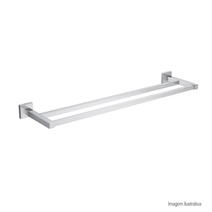 Porta toalha quadratta com barra dupla cromada - deca