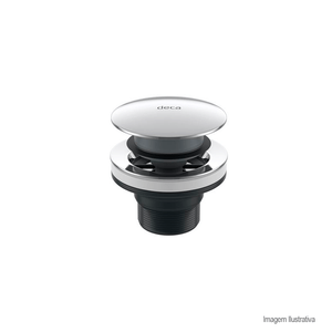 Válvula de escoamento para banheiro com click cromado - deca
