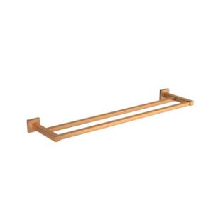 Porta toalha barra duplo a quadrado red gold