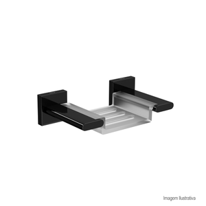 Saboneteira polo de parede black noir - deca