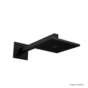 Chuveiro quadrado com tubo de parede black matte - deca