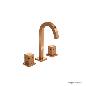 Misturador para lavatório cubo de mesa bica alta gold matte - deca