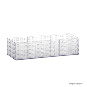 Organizador empilhavel quadratta 32x11,5x8 cristal