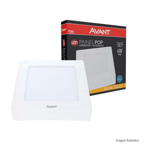 Painel de led sobrepor quadradro pop 6w 3000k amarelo - avant