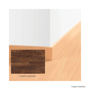 Rodapé border castanheiro natural restaurado 13xx48mm com 2,4mts - quick step