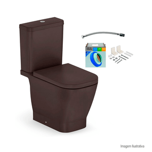 Kit gap bacia sanitária com caixa e assento café - roca
