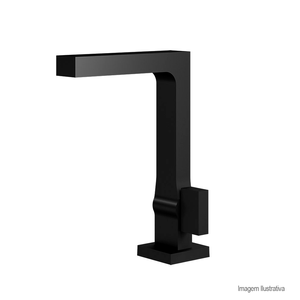 Torneira de mesa para lavatório bica baixa horus preto fosco - fani metais