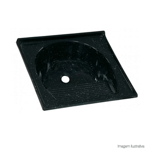Tanque de mármore sintético simples n°4 67x62cm pedra escura - ajr