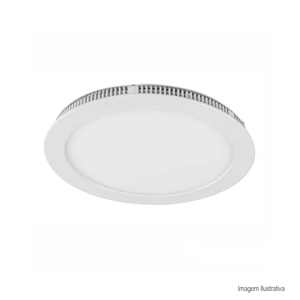 Painel led slim embutir redondo 18w 6500k branco - llum