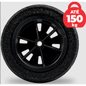 Roda pneu macico borracha expandida 3.25 x 8 x 1''