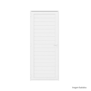 Porta de alumínio premium lambri direita 215x84cm branca - brasil esquadrias