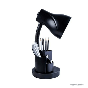 Luminária de mesa spiralle porta lápis preto - startec