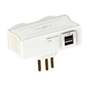 Mult usb - 2tom 2p+t 10a + carrega usb x2 branco - daneva