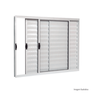 Vaneziana soft 3 folhas sem grade 100x150cm incolor - brasil esquadrias